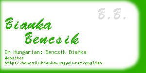 bianka bencsik business card